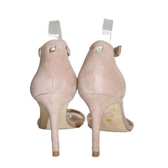 $475 STUART WEITZMAN NUNAKED STRAP SANDAL SUEDE DOLCE TAUPE NUDIST 8 (3) (DB12) - Picture 4 of 6